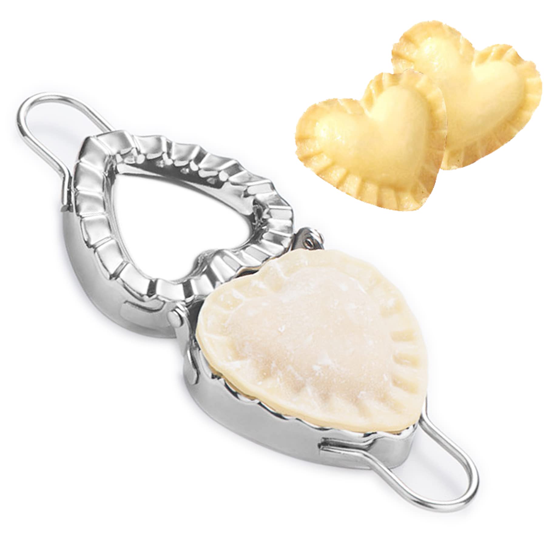 Mggi Heart Shaped Ravioli Mold Pierogi Dumpling Maker, Stainless Steel Goya Empanada Press Mold, Ravioli Mould Crimper, Wraper D