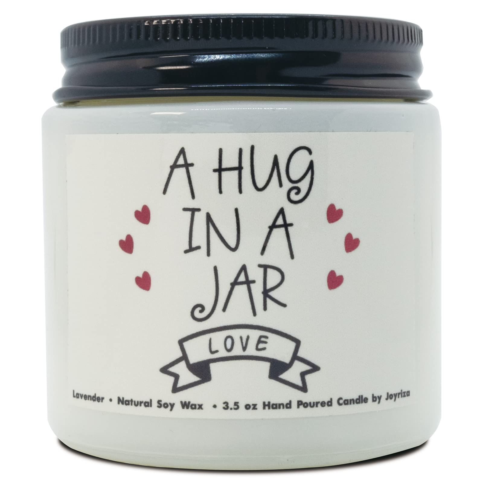 A Hug in a Jar - Lavender Scented Candles, Love You Gifts, Thinking of You Gifts for Women Friends, Girlfriend, Boyfriend, Mom, 