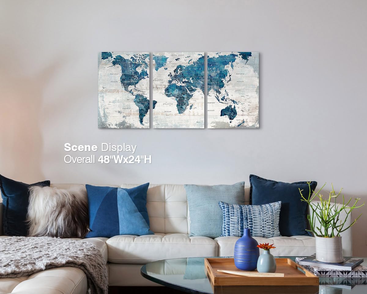Living Room Wall Art Office Pictures Wall Decor For Bedroom Canvas World Map Art Kitchen Decor Framed Paintings For Wall Decorat