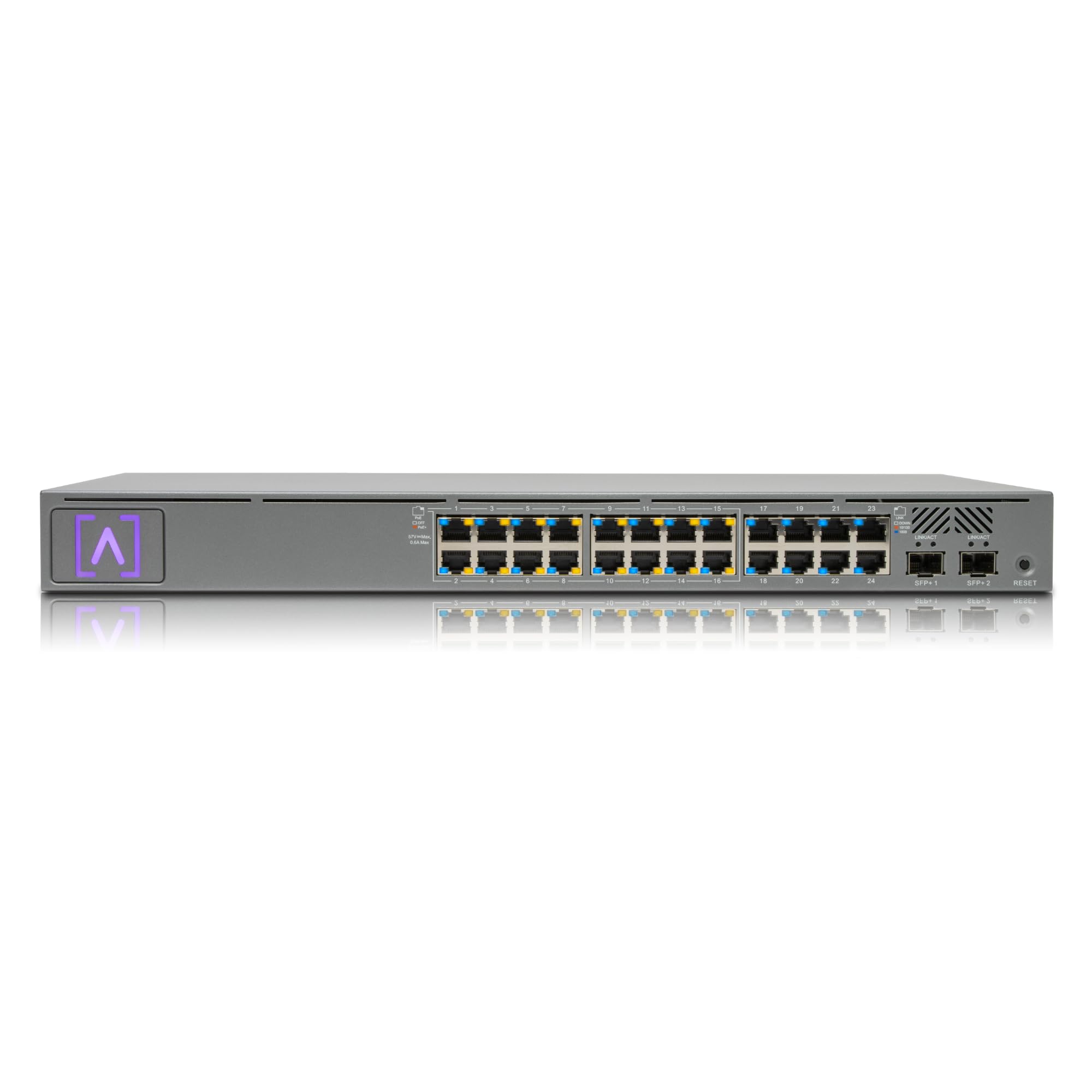 Alta Labs S24-POE Cloud-Managed PoE+ Switch w/ 24 Gigabit Ethernet Ports and 2 SFP+ Ports, Power Over Ethernet on 16 Ports, 240W