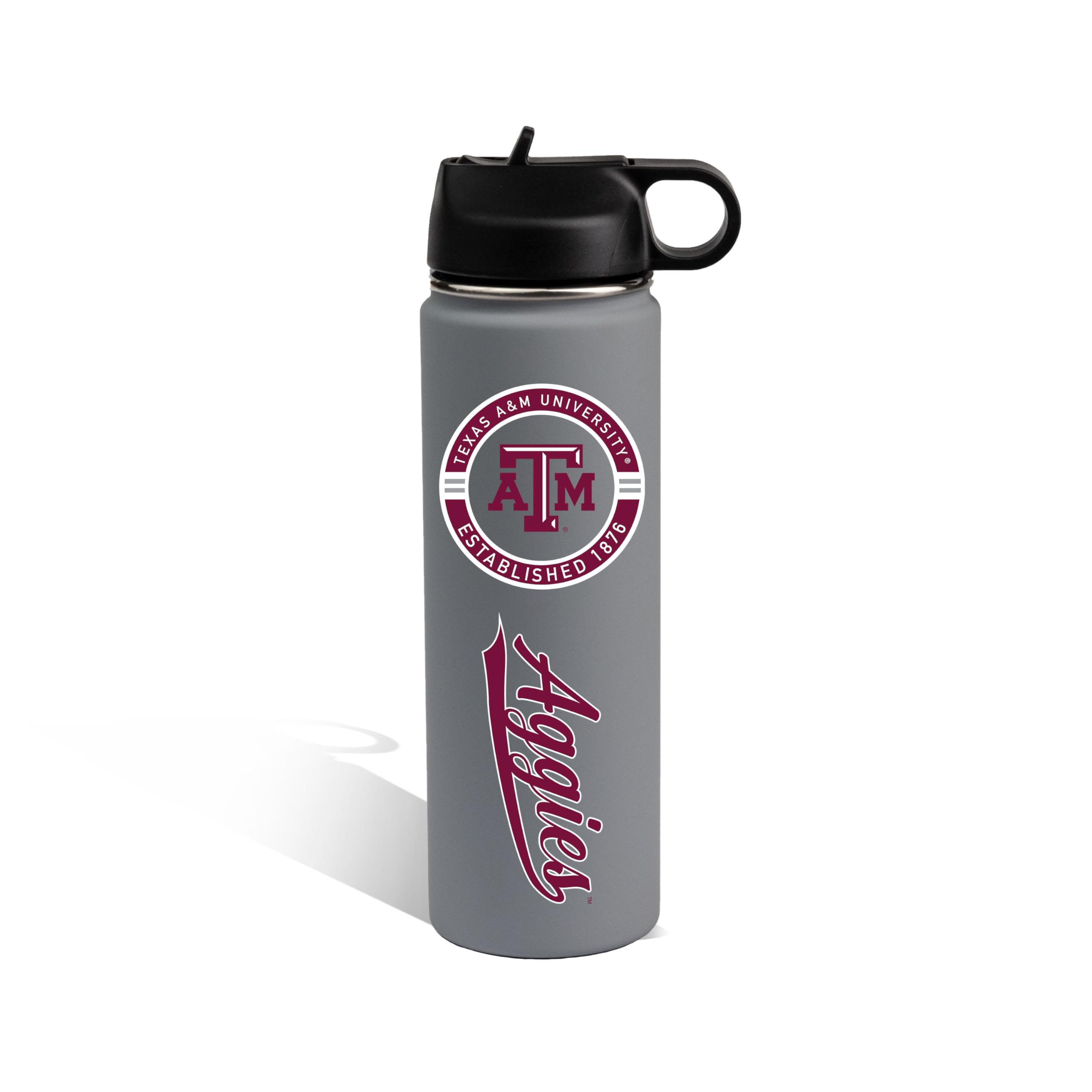 The Memory Company Officially Licensed 22oz Rubberized Water Bottle, Texas A&M University