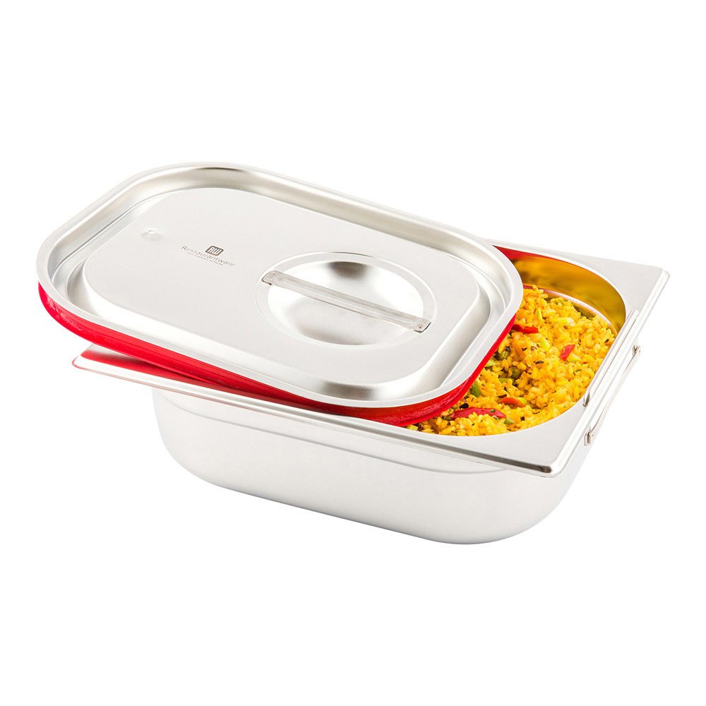 Restaurantware Lid Only: Met Lux Half Size Steam Table Pan Lid 1 Travel Hotel Pan Lid - Built-In Leakproof Silicone Seal Stainle