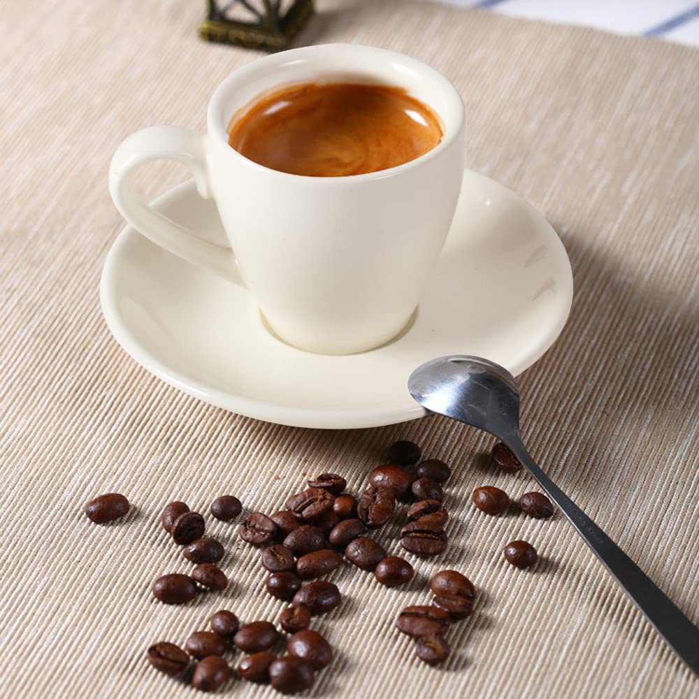 Ionegg Porcelain Espresso Cup With Saucer, Espresso Shot Cup, 80Ml/2.7Oz, White