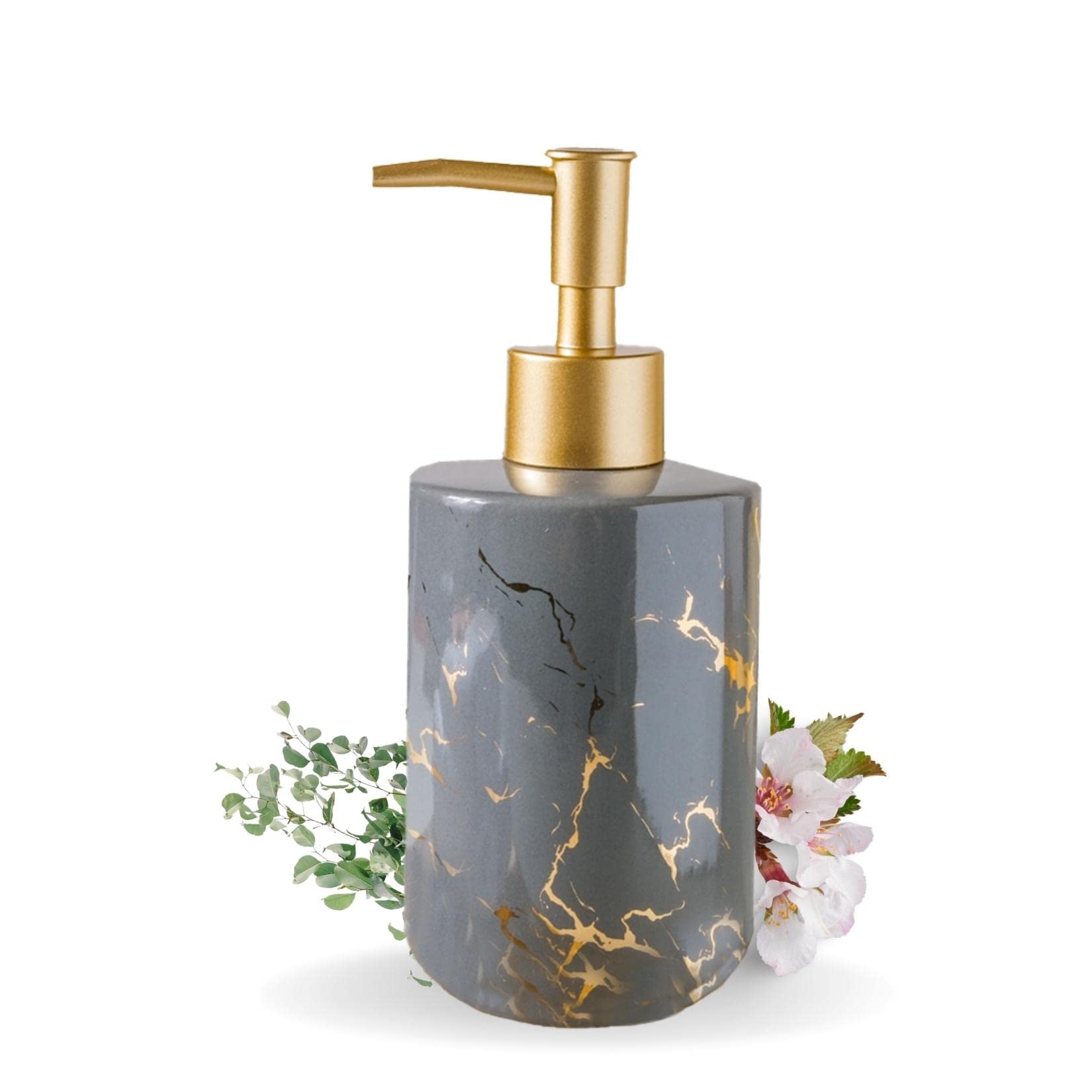 Nestasia Long-Lasting Liquid Marble Finish Shampoo Dispenser Bottle For Bathroom|Liquid Dispenser For Kitchen|Soap Dispenser For