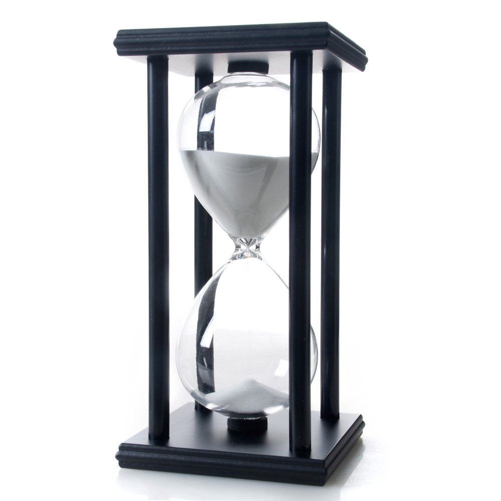 Bellaware Hourglass Sand Timer, 45 Minutes Wood Sand Clock White
