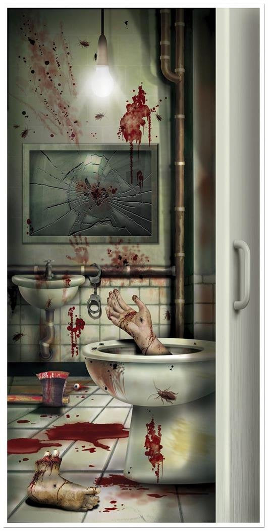 Beistle Creepy Restroom Door Cover - Standard6