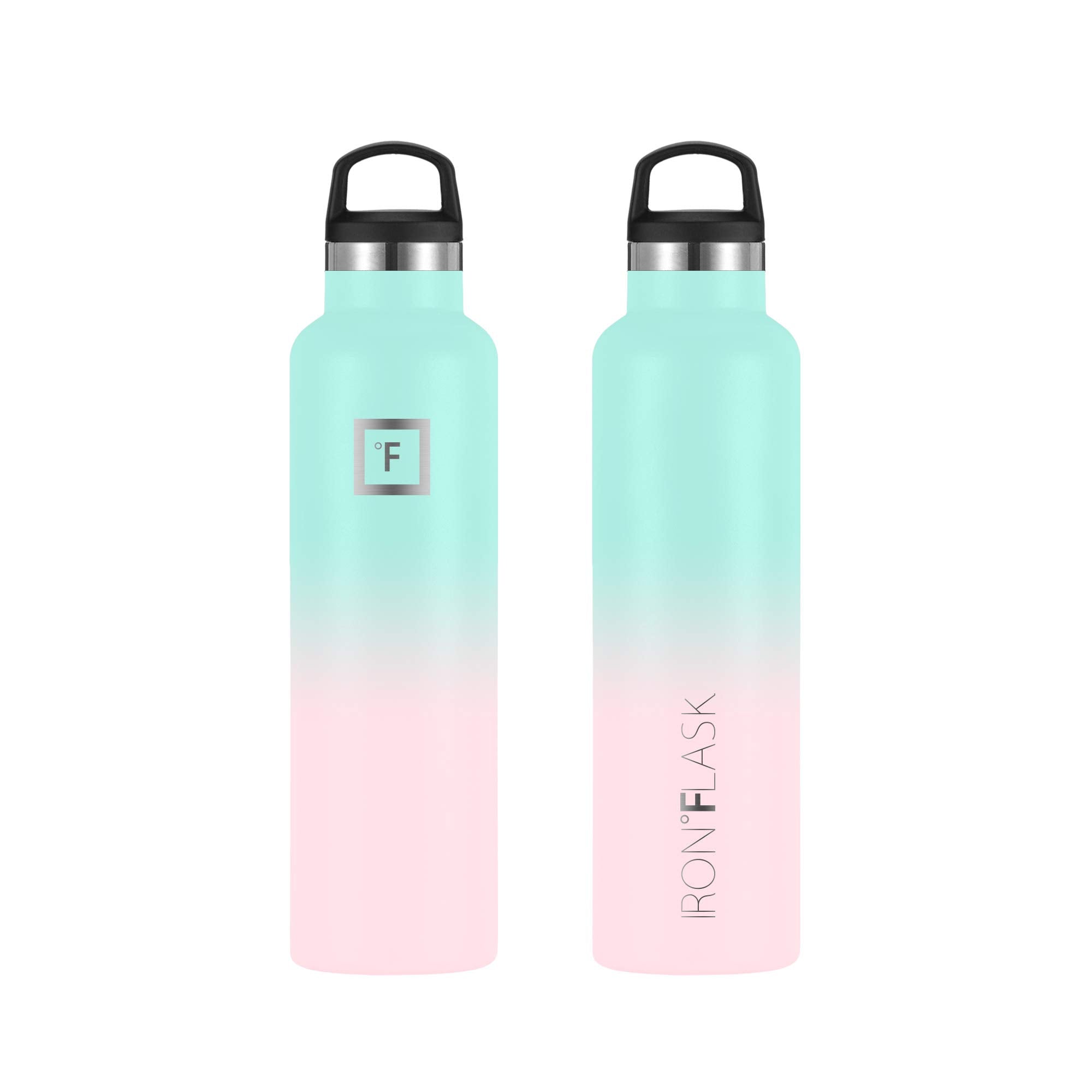IRON °FLASK 24 Oz Sports Water Bottle - Leak Proof, Vacuum Insulated, Stainless Steel, Bubble Gum, Model: St_24BubbleGum