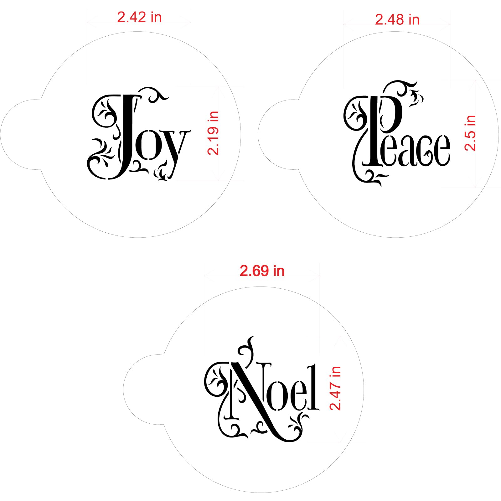 Joy, Noel And Peace Cookie Set By Designer Stencils