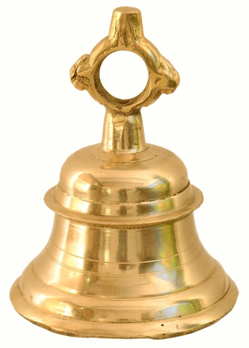 ARTVARKO Hanging Bell Solid Brass Metal Heavy Bell with Deep Sound 5 Inches Diameter Antique Home D  cor Ghanti for Door Mandir 