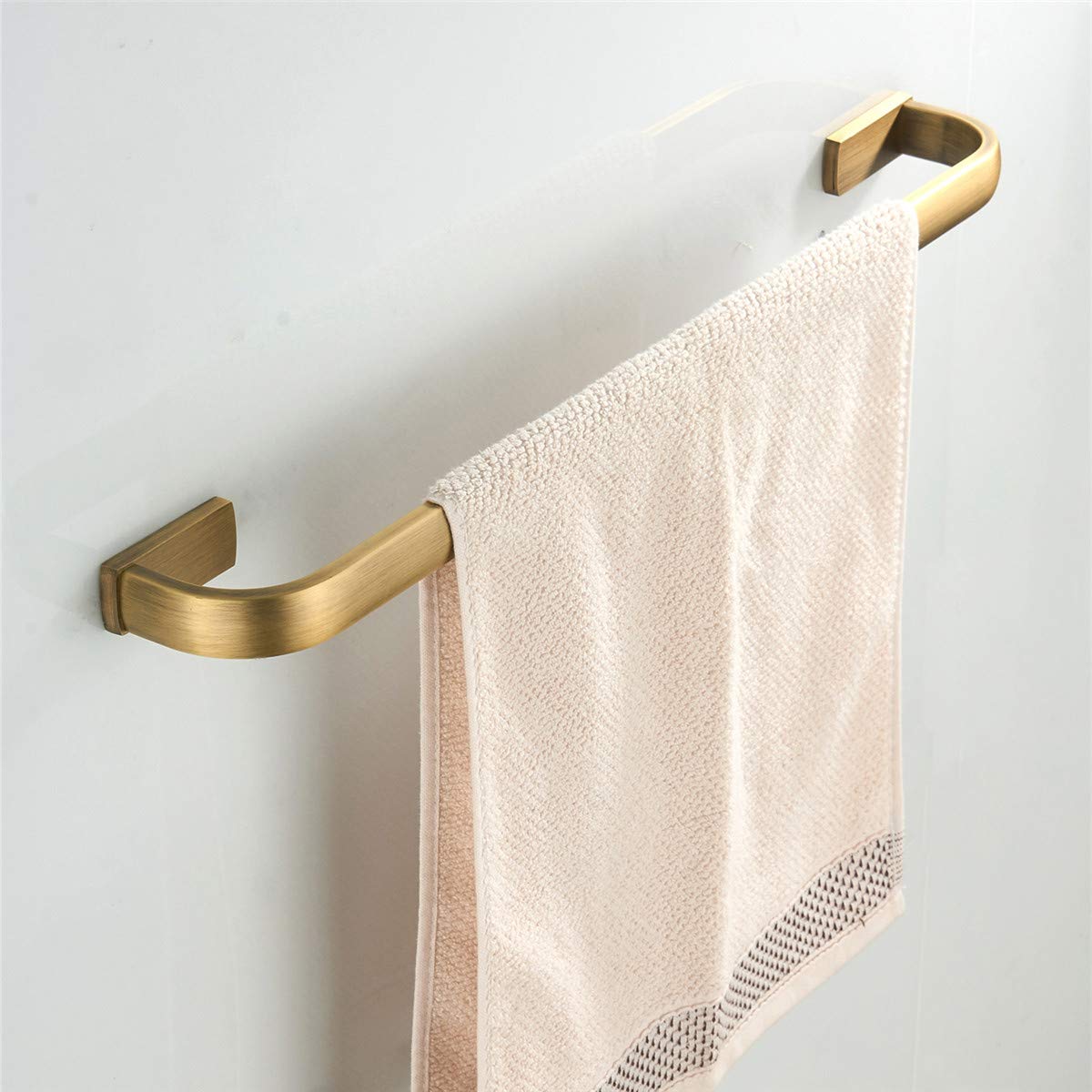 Flybath Towel Rail Bar Single Layer Brass Antique Holder Wall Mounted 57 Cm / 22.44 Inches, Brushed Bronze
