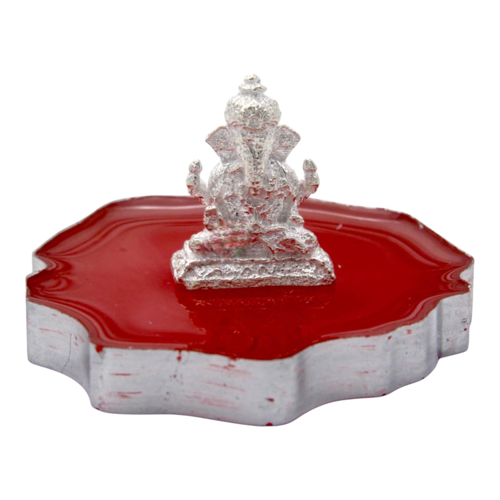 Lbv 4.65 Gram Silver Lord Ganesha Idol With Raisin Agate Stone And Ganga Jal For Pooja Housewarming Marriage Wedding Gift