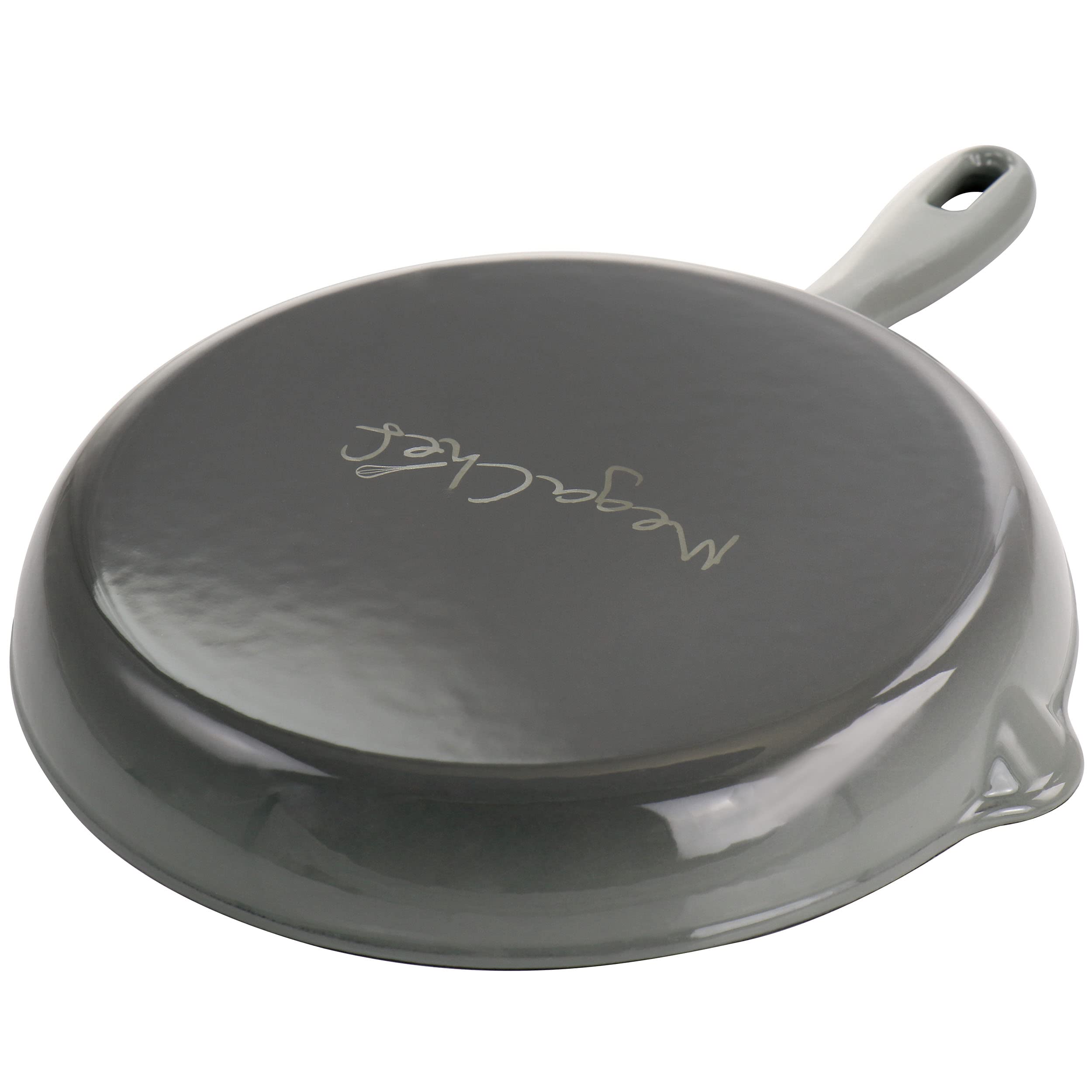 Megachef Round 10.25 Inch Enameled Cast Iron Skillet In Gray