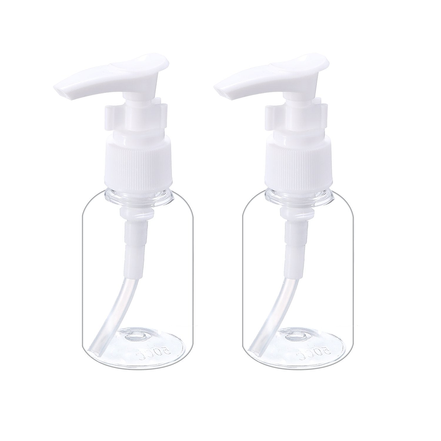 Tecunite 6 Pack Small Pump Bottles Clear Travel Bottle Plastic Empty Spray Bottle Dispenser Hand Lotion Sanitizer Refillable Bot
