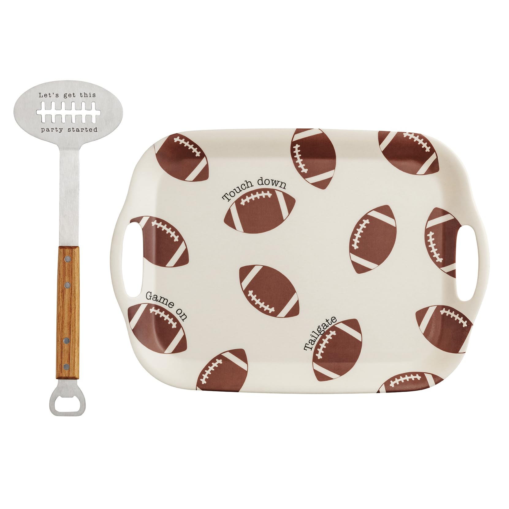 Mud Pie Melamine Football Tray with Spatula
