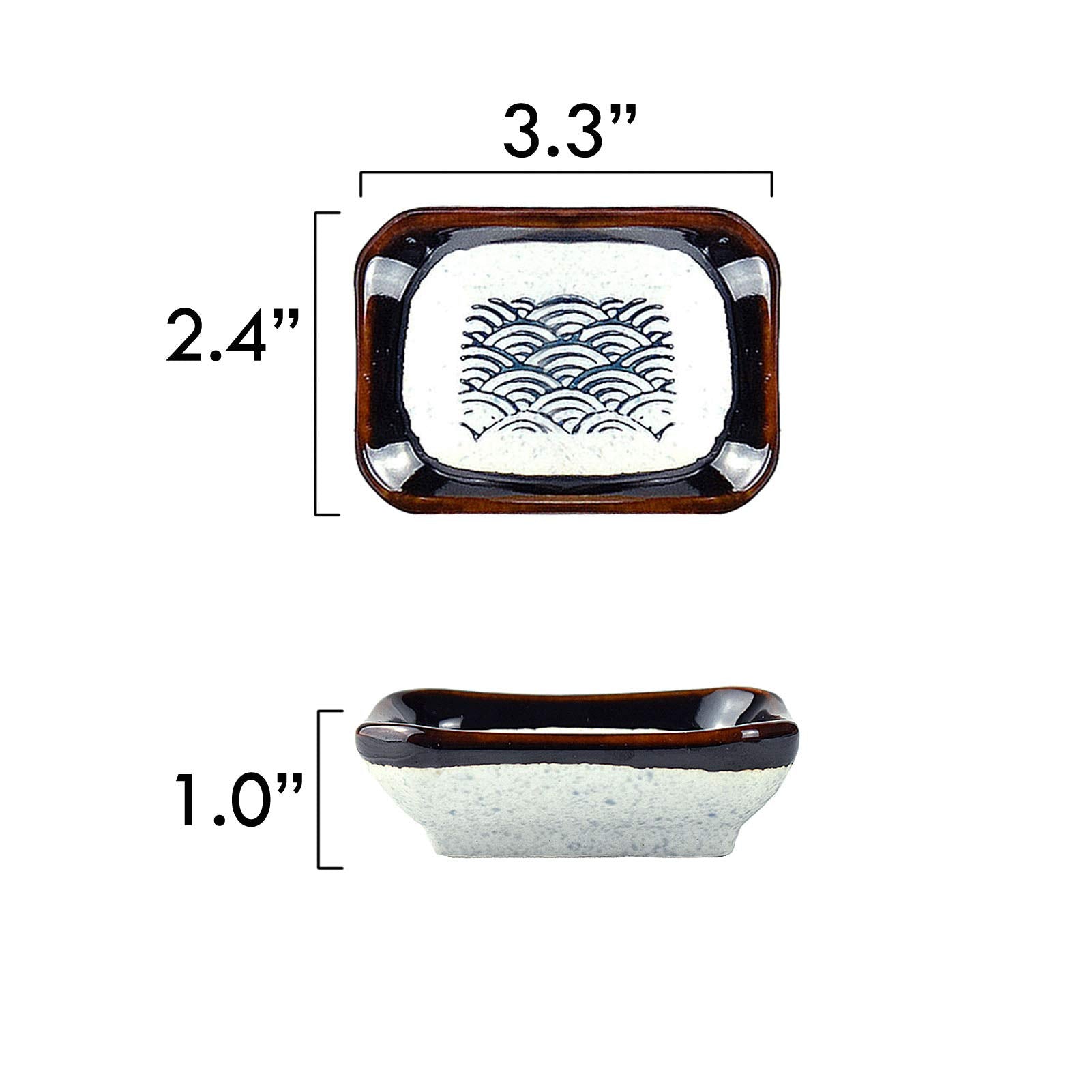 Artcome 8 Piece Japanese Style Ceramic Sushi Plate Dinnerware Set For Wedding Housewarming - 2 Sushi Plates, 2 Sauce Dishes, 2 P