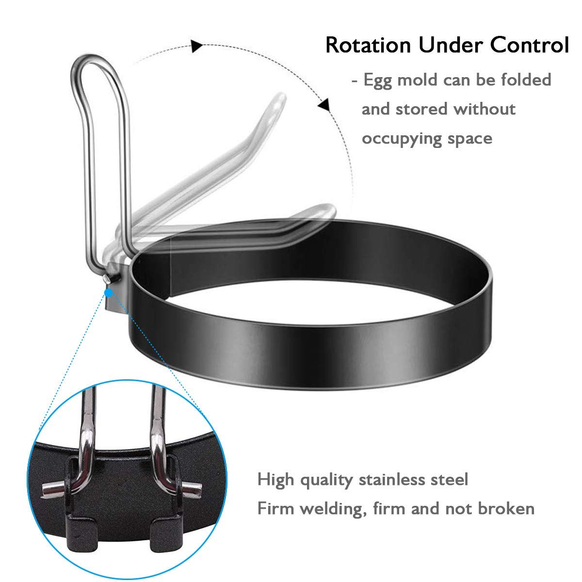 Egg Ring, Round Professional Pancake Mold, Egg Cooker Rings For Cooking, Stainless Steel Non Stick Round Egg Ring Mold For Fried