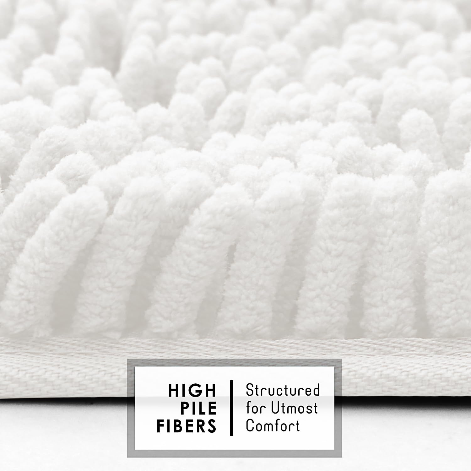 Hearth & Harbor Bathroom Rugs, Chenille Bath Mat - Machine Washable Bath Mats For Bathroom Non-Slip Backing Rubber, Quick Dry Ba