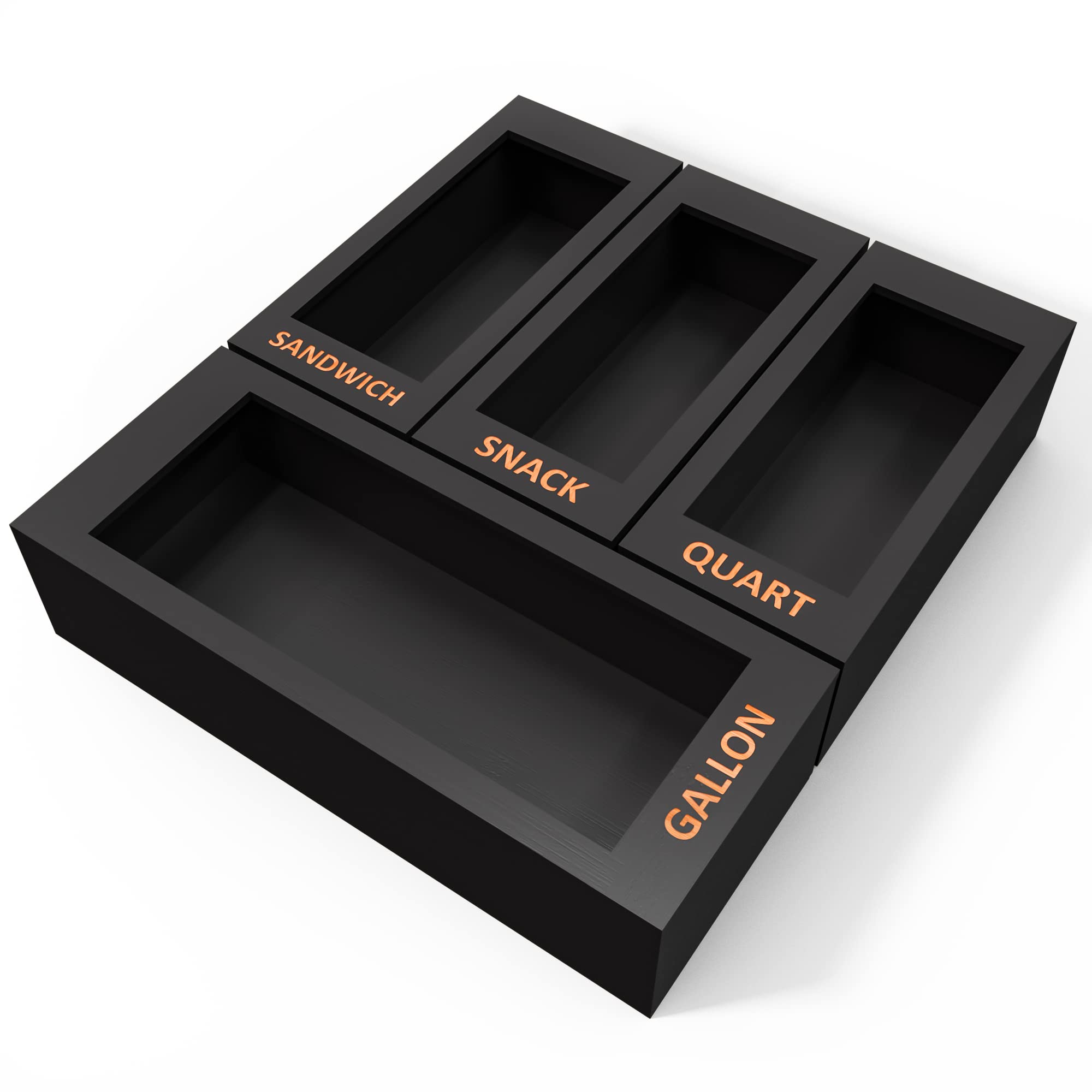 Dalshabet Bamboo Storage Bag Organizer For Kitchen Drawer, 4 Separate Food Storage Bag Organizer, 12X14 Baggie Organizer Dispens