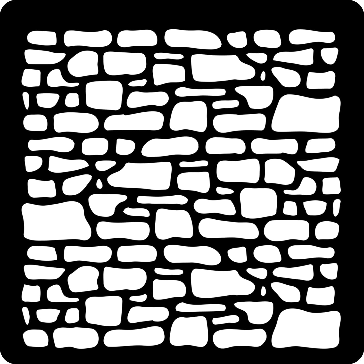 Kachi Pencil Stone Wall Brick Pattern Design Craft Stencil for Painting Art Big Size 12x12 inch Reusable Stencil for Painting, F