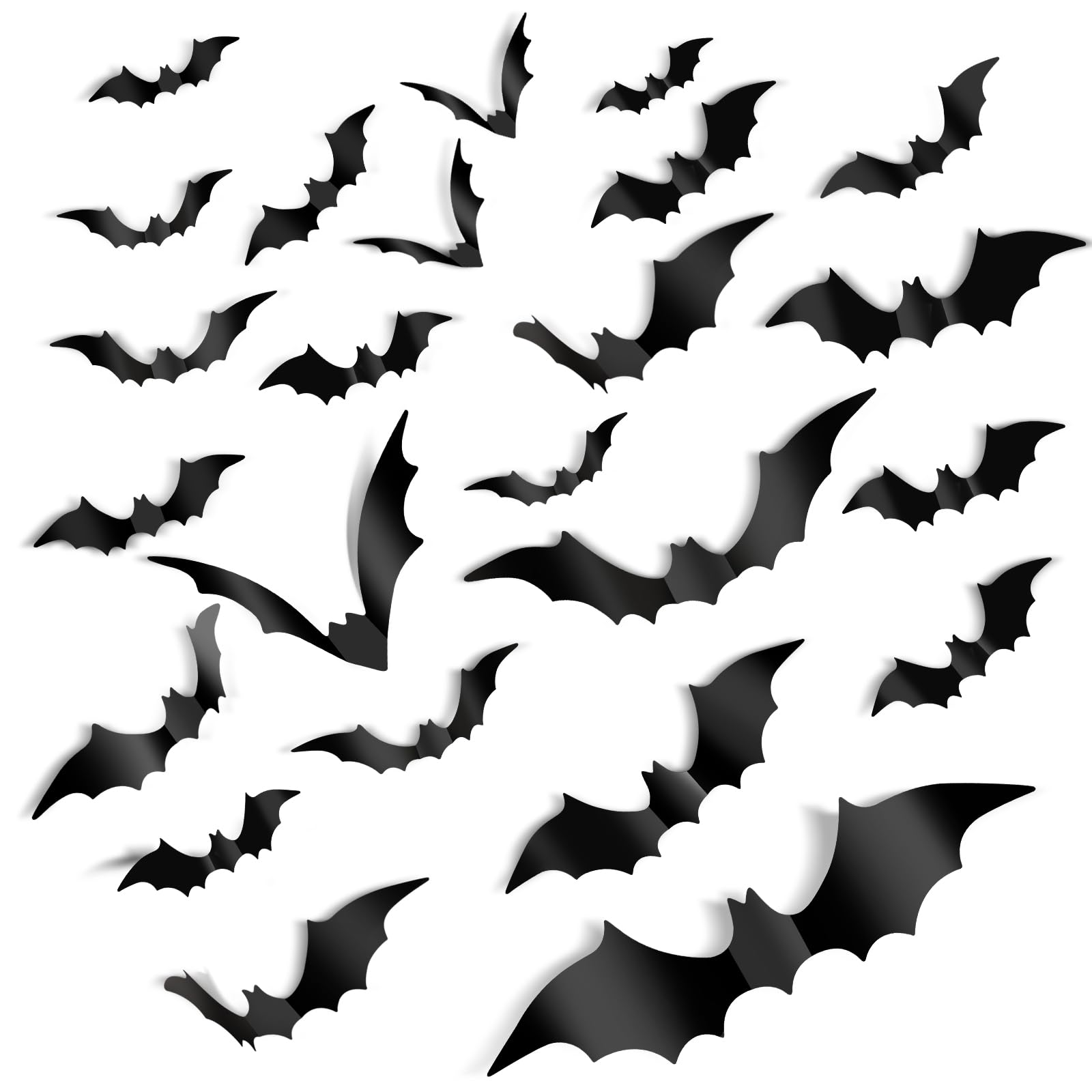 Halloween Decoration Bat 140 Pcs 3D Halloween Bats Wall Decor Stickers, Halloween Party Supplies, Halloween Wall Bats Stickers D