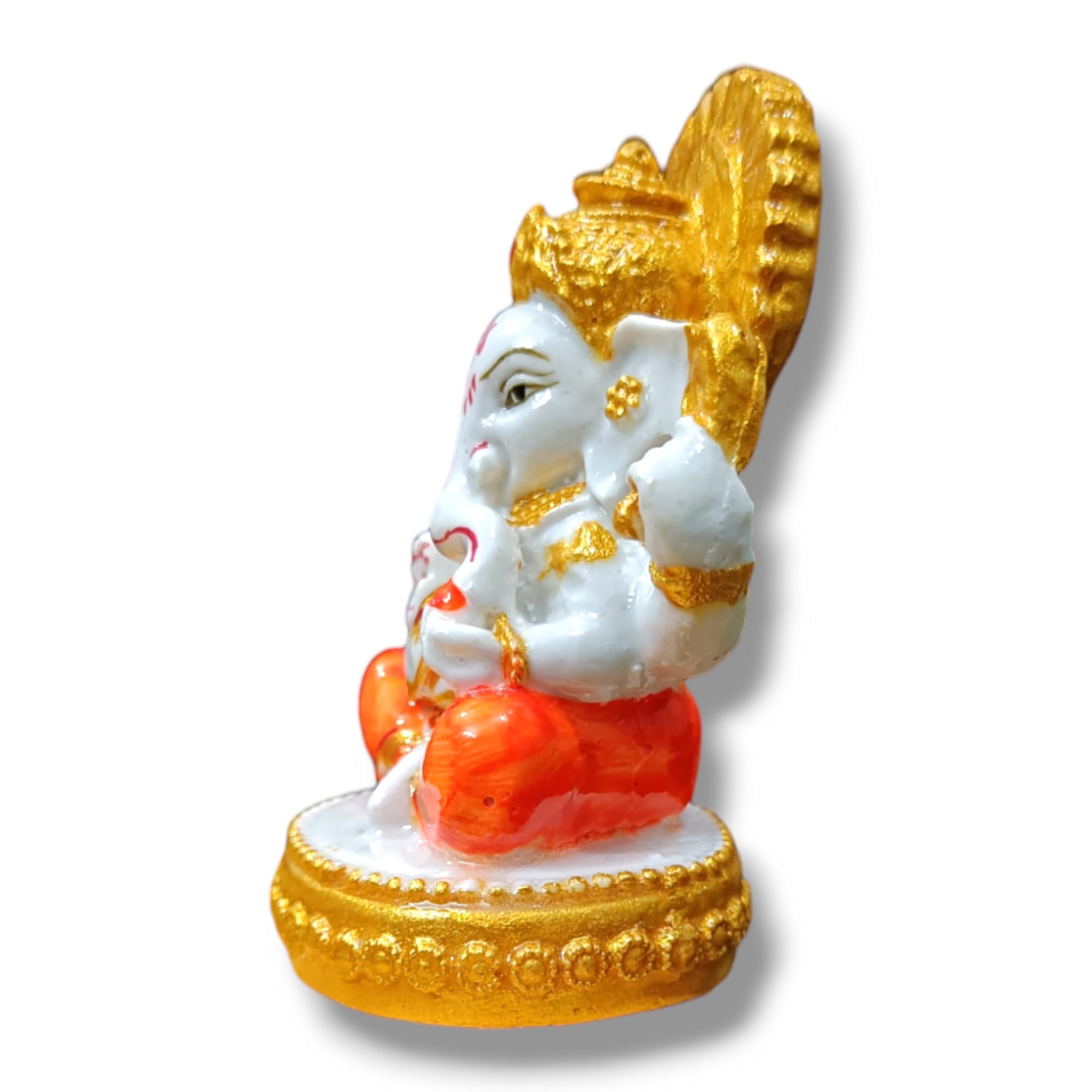 Avg Artistry -Ganesh Ji Idol - Resin/Marble Statue For Ganesh Chaturthi Celebrations And Home Decor