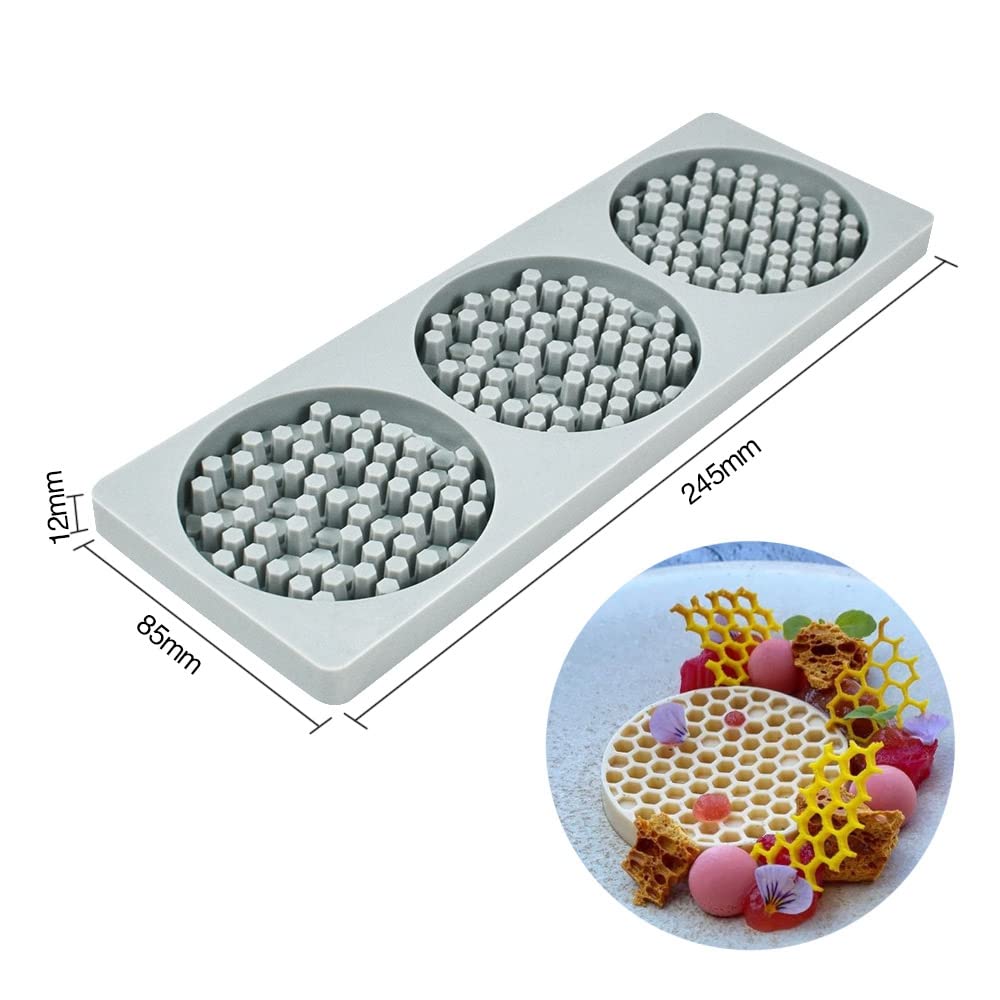 Honeycomb Silicone Mold 3D Honeycomb Lace Mat Fondant Molds Lace Pad Baking Cake Chocolate Candy Mold For Cupcake Decorating Too