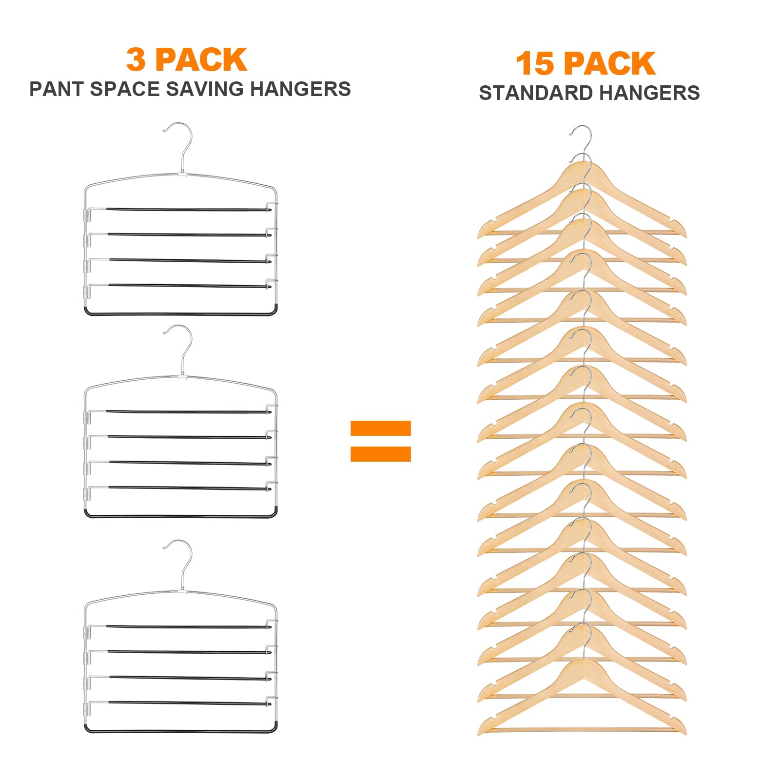 Topia Hanger Pant Hangers 3 Pack Hanger Space Saving Non Slip 5 Tier Swing Arm Pants Space Saving Hanger Closet Organizer For Pa