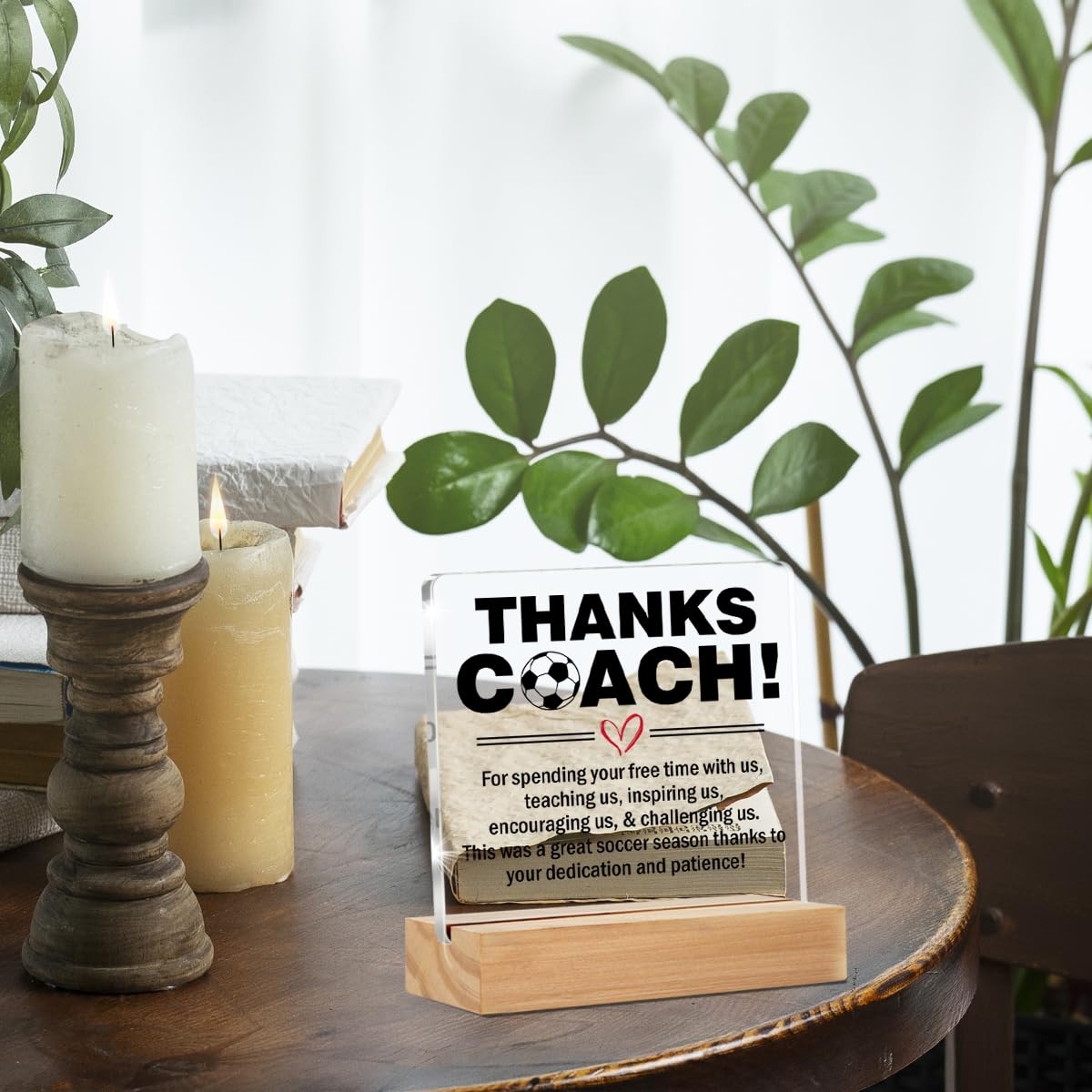 Soccer Coach Thank You Gifts, End of Season Soccer Gifts, Appreciation Gifts for Soccer Coach Clear Desk Decorative Sign Home Of