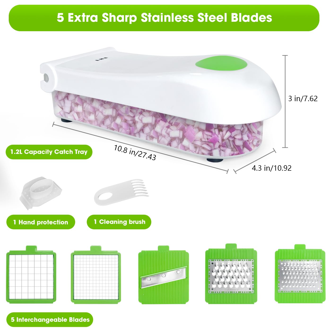 Lhs Vegetable Chopper Slicer Veggie Chopper Dicer Cutter Multifunctional Food Chopper Onion Chopper Salad Potato Cutter Vegetabl