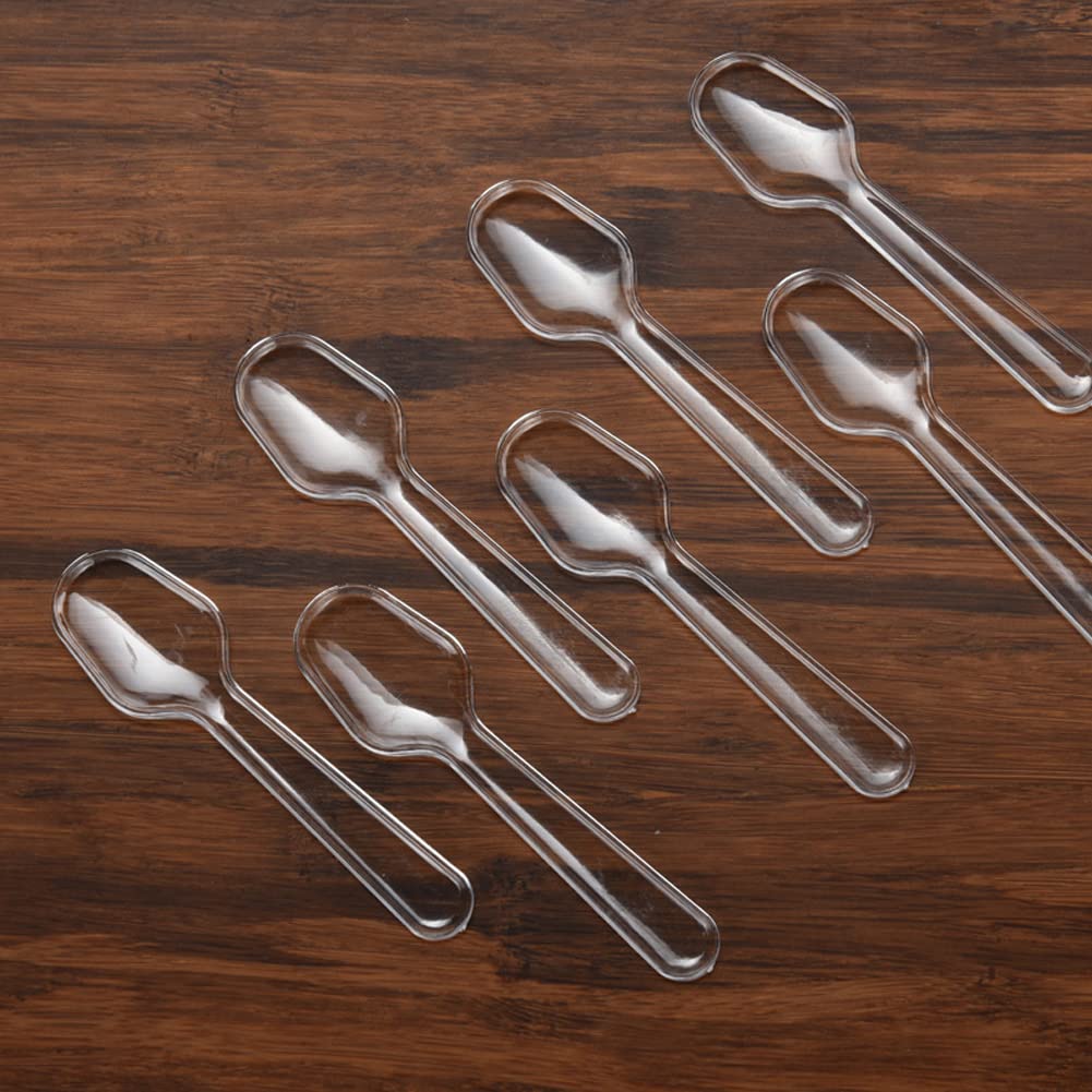 200 Pcs Clear Plastic Spoons Disposable Mini Dessert Spoons For Ice Cream, Cake, Pudding, Yogurt, Appetizer (2.95 Inch)