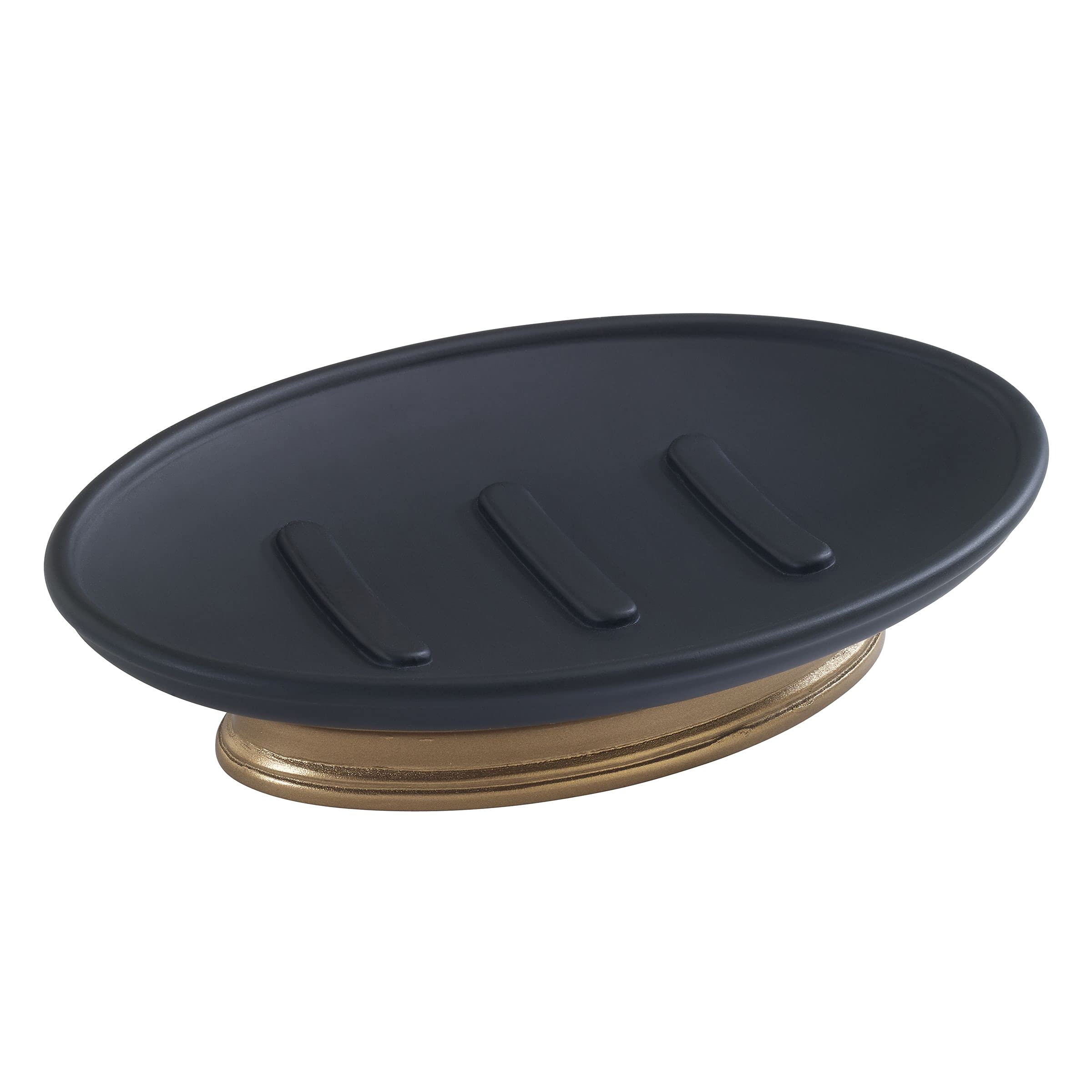 Avanti Linens - Soap Dish, Guest Bathroom Essentials, Countertop Bathroom Accessories, Modern Home Decor (Memphis Collection, Bl