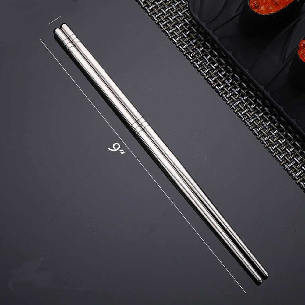Spoon And Chopsticks Set, 3 Pair Stainless Steel Metal Chopsticks Spoon Set, 3 Set Reusable Korean Chopsticks And Spoons Set For