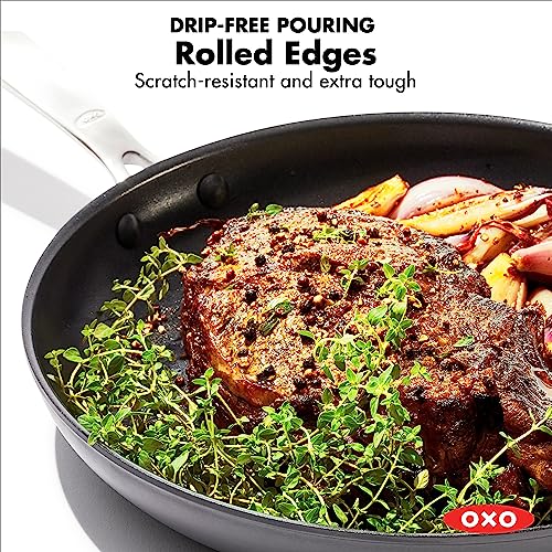 Oxo Good Grips Pro 8'' Frying Pan Skillet, 3-Layered German Engineered Nonstick Coating, Dishwasher Safe, Oven Safe, Stainless S