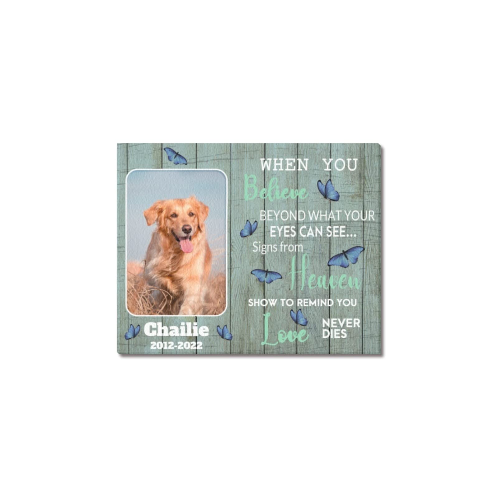 Customized Dog Memory Canvas Print Personalized Picture Pet Loss Memorial Canvas Wall Art Custom Pet Bereavement Gift Wall Art S