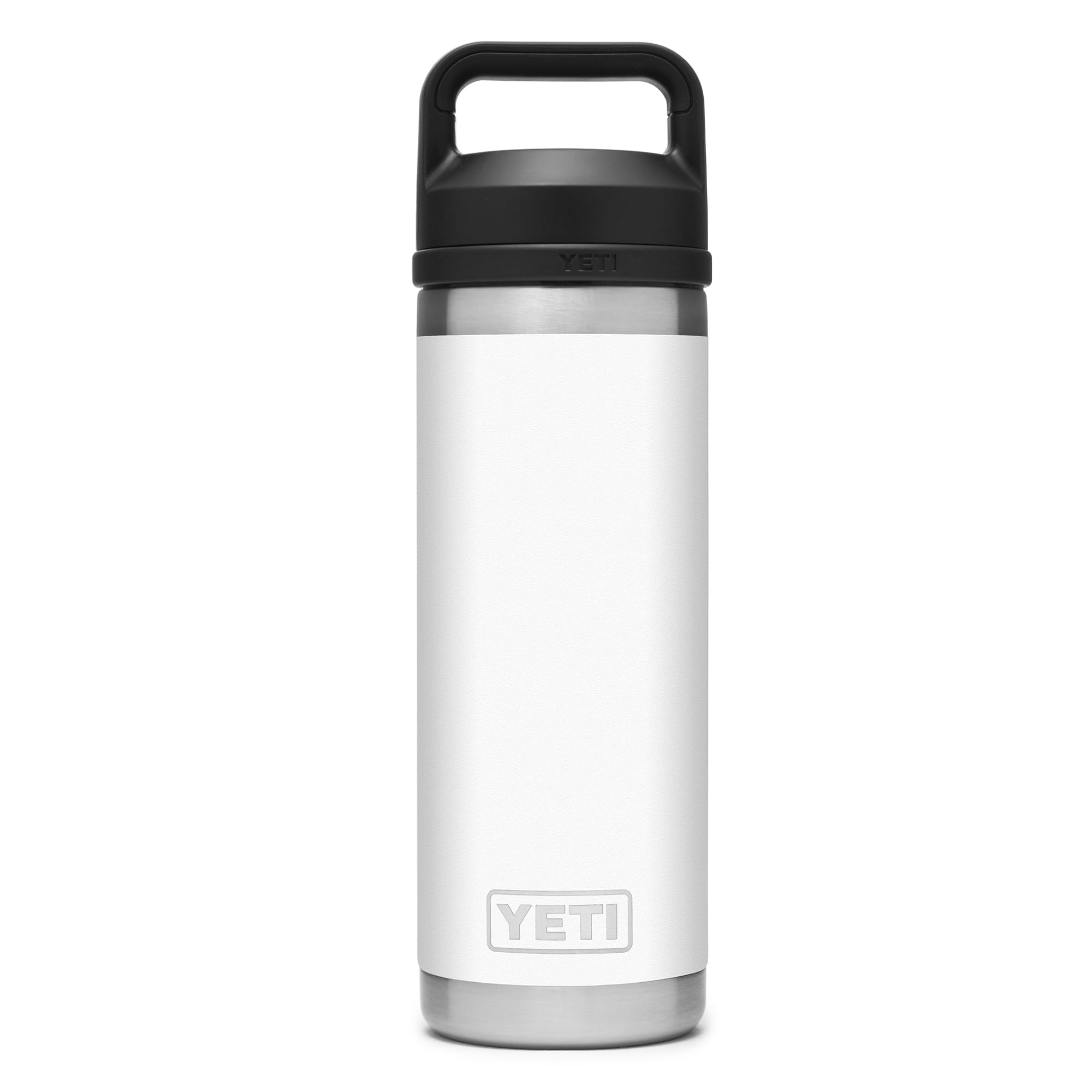 YETI Rambler 18 oz (532 ml) Stainless Steel Water Bottle (White) - Insulated Water Bottle with Leakproof Chug Cap for Hot or Col