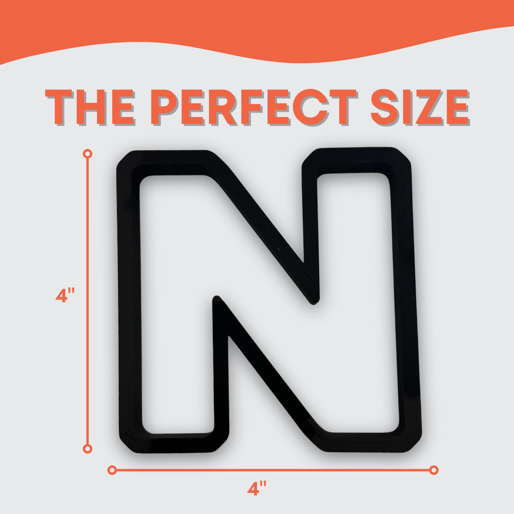 N Capital Block Letter Cookie Cutter With Easy To Push Design (3.5 Inch)
