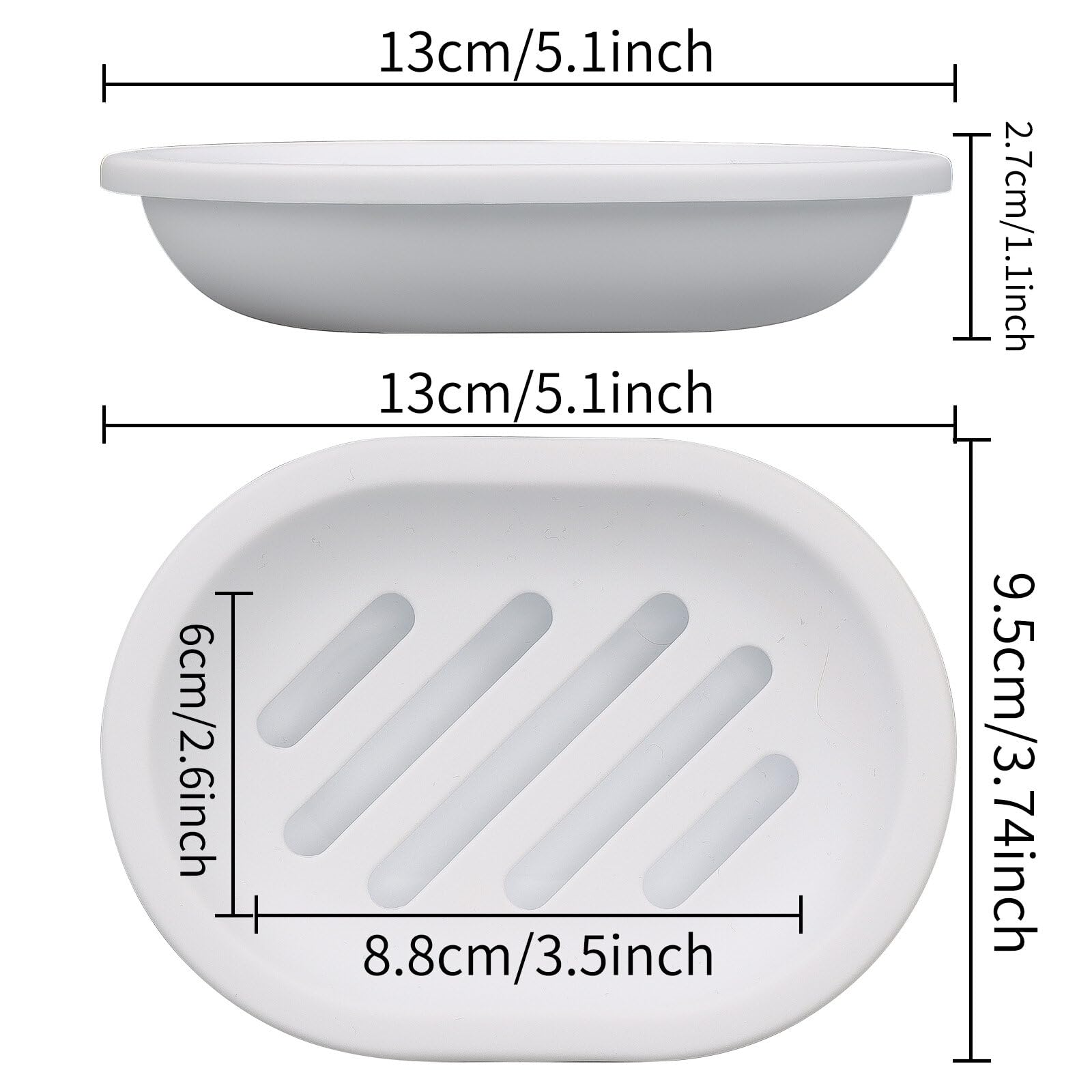 Topsky Soap Dish For Shower, 2Pcs Soap Dishes Soap Savers For Bar Soap, Soap Bar Holder Shower With Drip Tray, Plastic Soap Hold