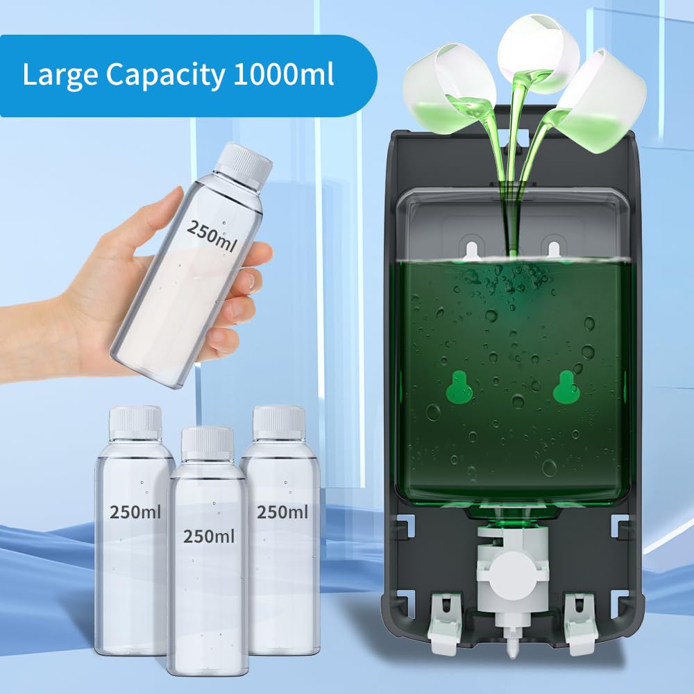 Manual Foam Soap Dispenser  35oz (1000mL) Commercial Refillable Foaming Soap Dispenser-Dark Grey  CHUANGDIAN