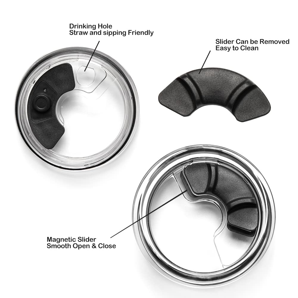 Magnetic Spill Proof Replacement Lid - Compatible For Yeti Tumbler,Rambler, Zark Trail,Old Style Rtic Lid(20 Oz - 1 Pack)