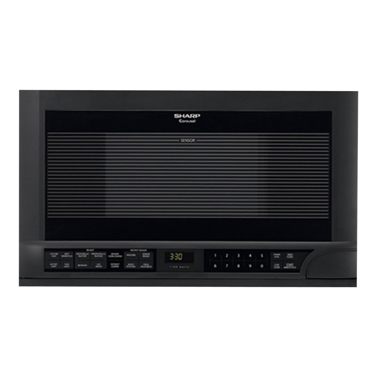 Sharp R-1210 1-1/2-Cubic-Foot 1100-Watt Over-The-Counter Microwave, Black