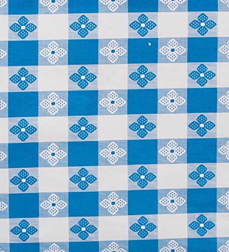 Yourtablecloth Checkered Vinyl Tablecloth With Flannel Backing For Restaurants, Picnics, Bistros, Indoor And Outdoor Dining (Blu