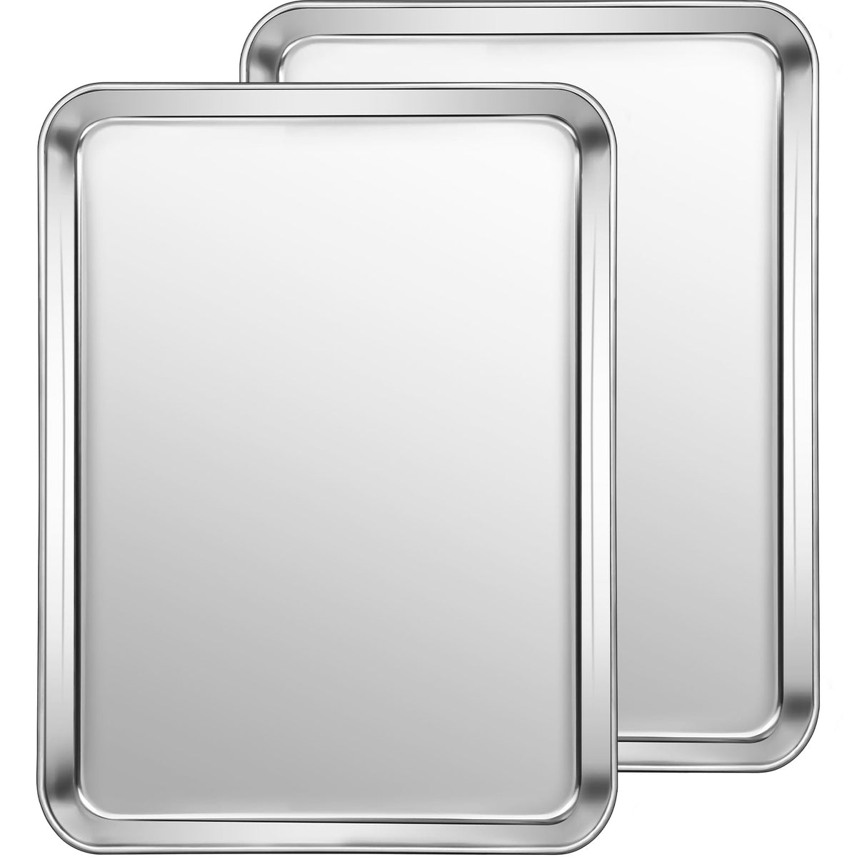 Quarter Sheet Pan Set Of 2, Cekee Stainless Steel Baking Sheet & Cookie Sheets For Baking, Baking Sheet Pan Oven Tray, Heavy Dut