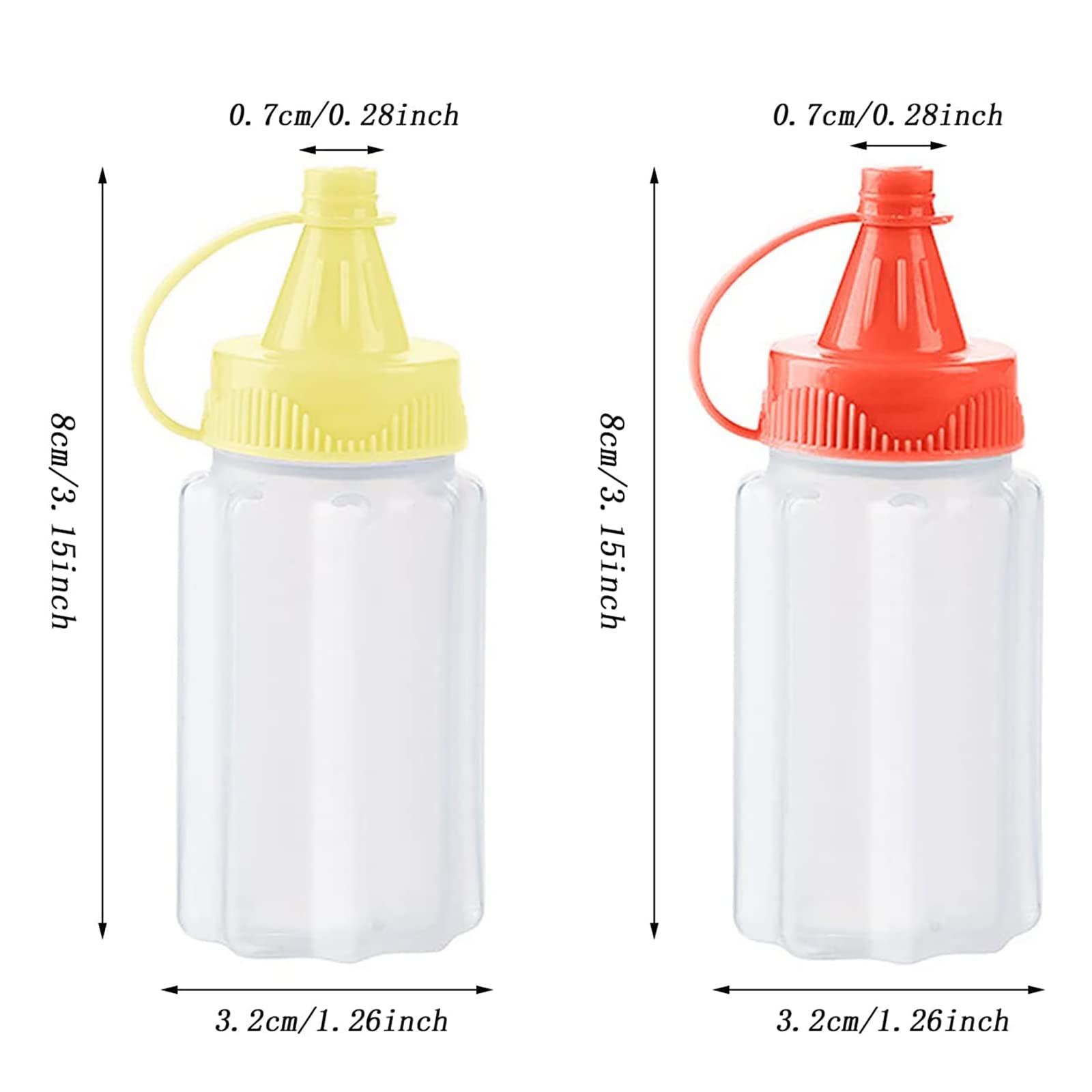 Wxoieod 4 Pieces Mini Condiment Bottles, 30Ml Samll Ketchup And Mustard Bottle, Tiny Condiment Squeeze Bottles For Lunch Box Acc