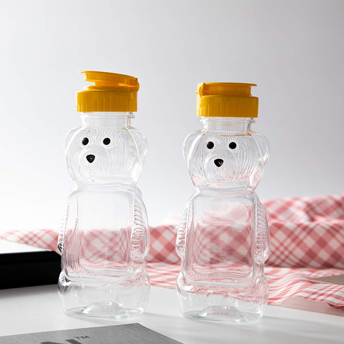 Bekith 16 Pack 8 Fluid Oz Plastic Bear Honey Bottle Jars, Honey Squeeze Bottle Empty With Flip-Top Lid For Storing And Dispensin