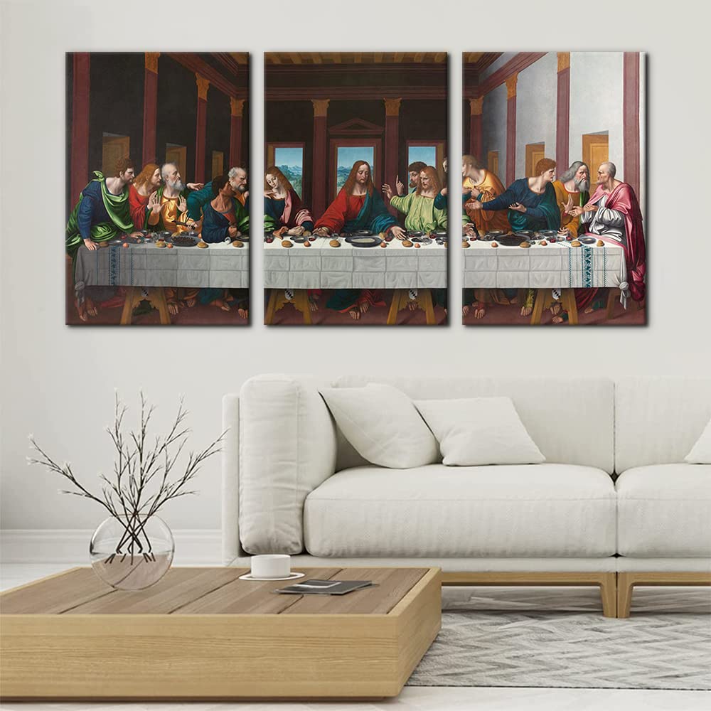 The Last Supper Painting Prints On Canvas Last Supper Wall Art Decor For Living Room Modern 3 Panels Jesus Pictures Posters Gicl