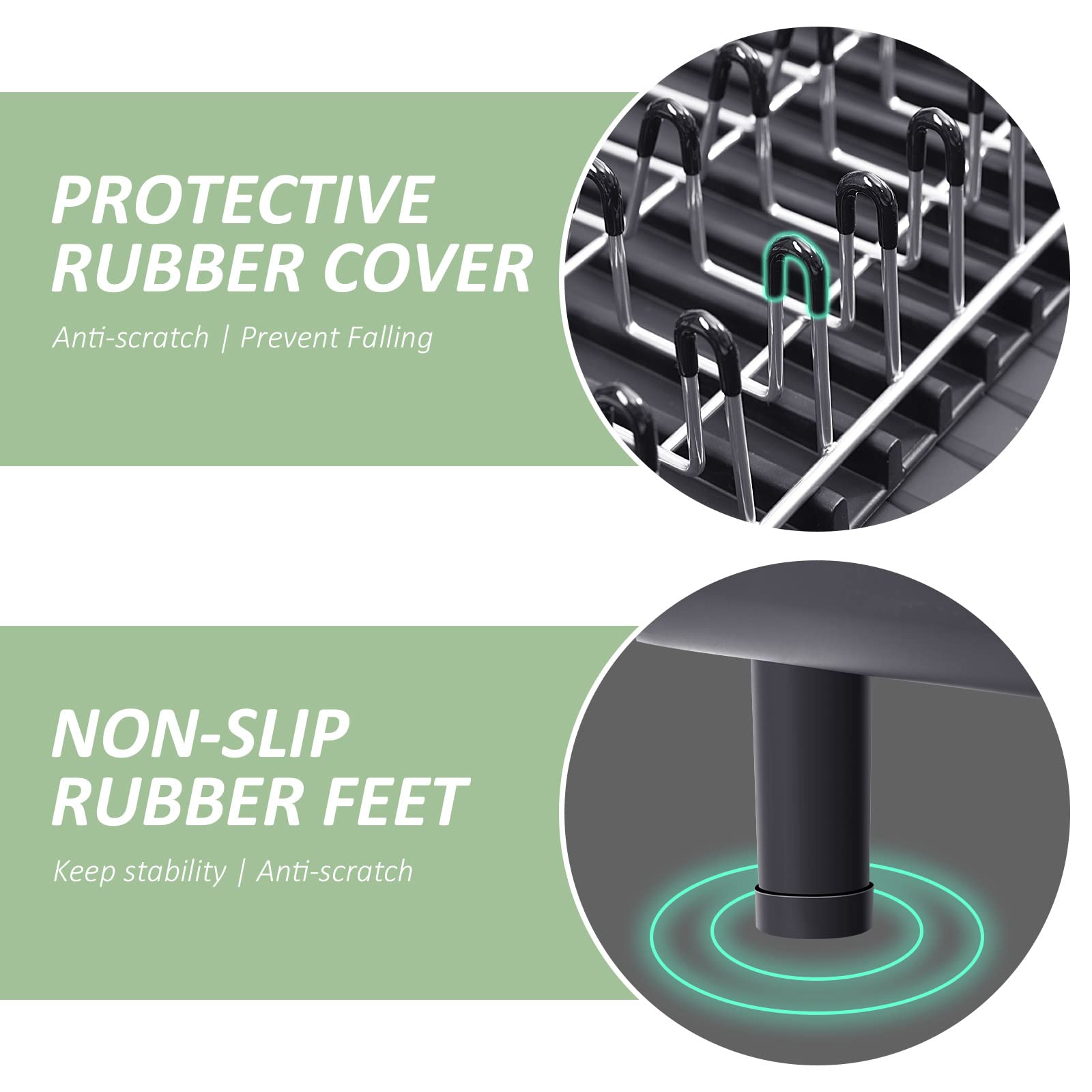 Dish Drying Rack For Kitchen Counter, Extendable Dish Rack With Drainboard, Expandable Dish Drainer, Collapsible Dish Strainer W