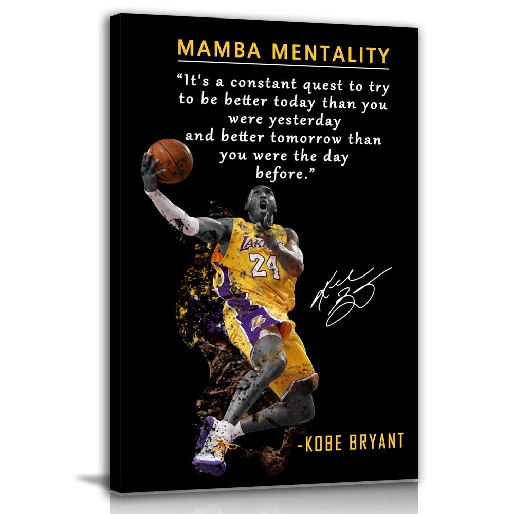 Amart Sun Basketball Player Sports Home Decor  Basketball Superstar No. 24 Quote Poster Inspirational Canvas Wall Art  Motivatio