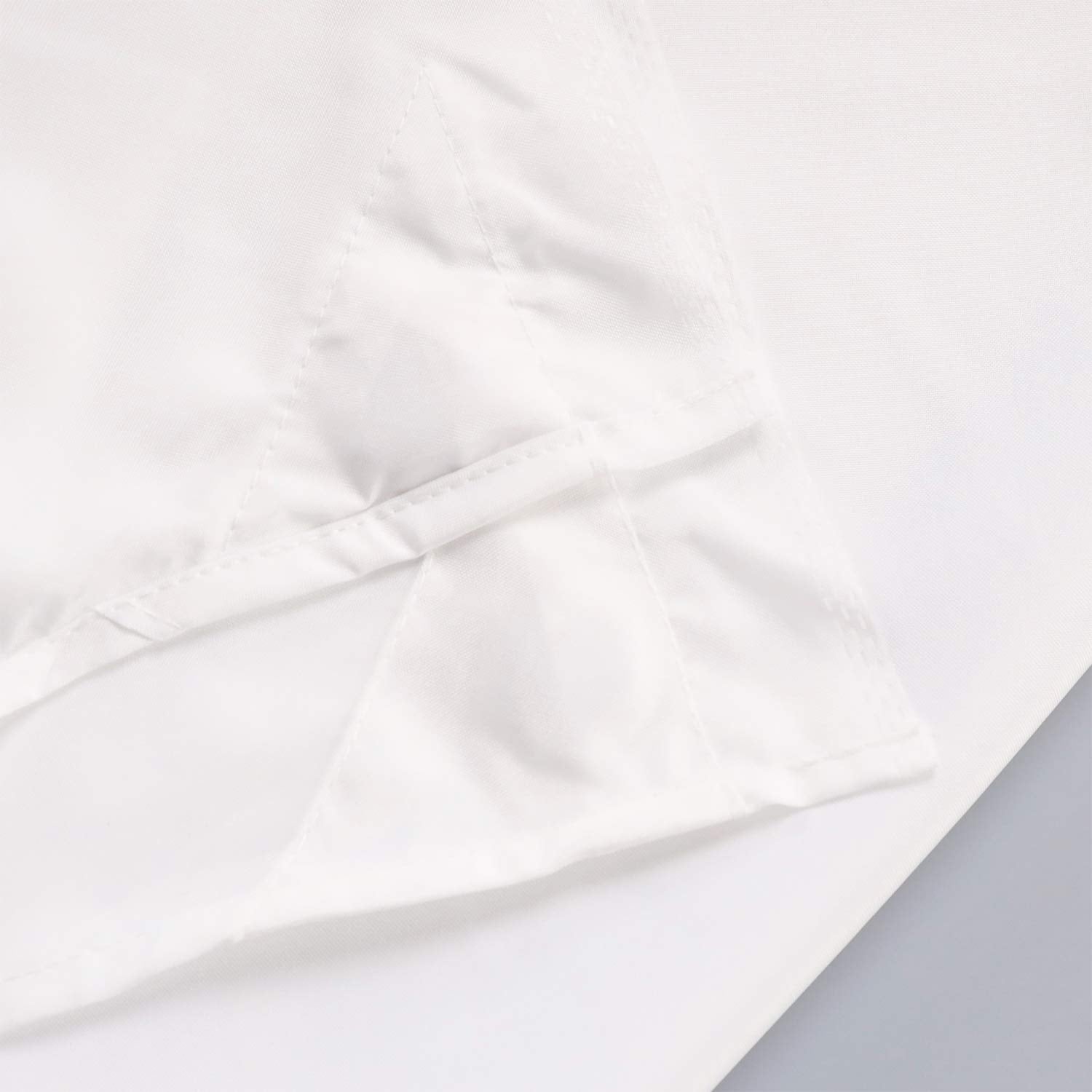 Hotel Grade No Hooks Needed Shower Curtain With Snap In Liner,Water Repellent, Machine Washable (White-No Window, 71''X74''(W/Li