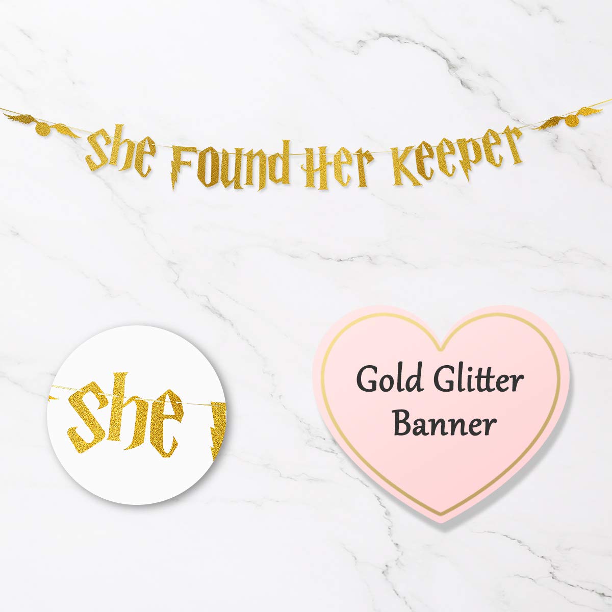 Gold Glitter Bachelorette Party Banner Decorations - Bridal Shower Hen Party Decorations Supplies, Wedding Party Decoration, Gol