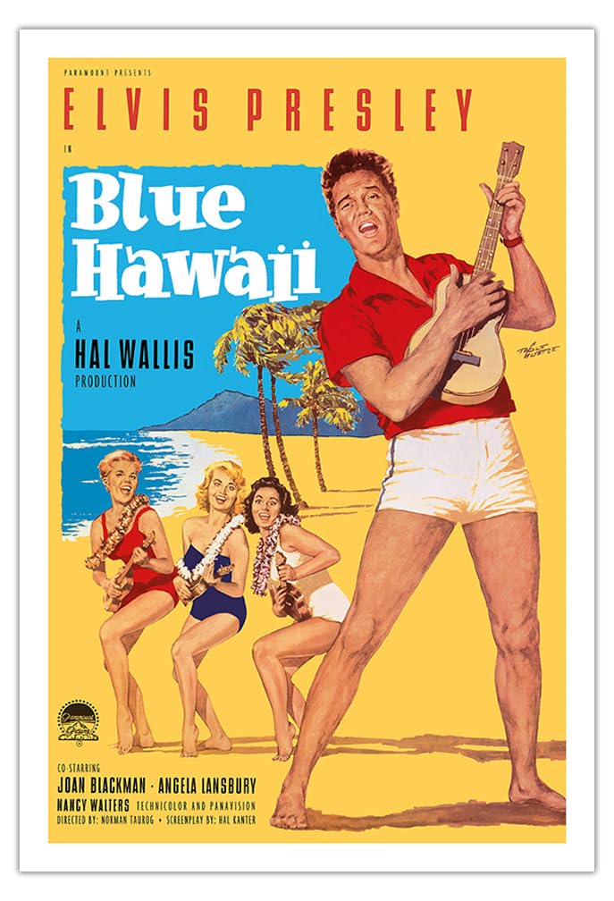 Elvis Presley In Blue Hawaii - Vintage Film Movie Poster By Rolf Goetze C.1961 - Fine Art Matte Paper Print (Unframed) 30X44In